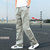 BEBEERU多袋裤工装裤纯色裤男长裤潮直筒加肥大码休闲男户外裤子 AT(2XL AT2012-浅灰)