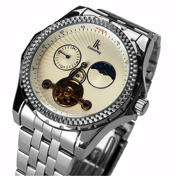 ik阿帕琦colouring 多功能炫酷男表 男士手表 韩国98127g(银带白盘幻