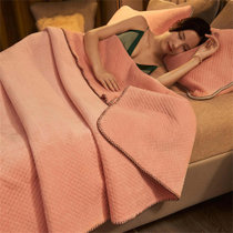 善纯牛奶绒法莱绒三层夹棉功能毛毯 浅粉150*200cm+枕套一对 多功能毯