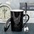 创意个性杯子陶瓷马克杯带盖勺潮流情侣喝水杯家用咖啡杯定制logo(天秤座+专属勺+盖子（黑）)