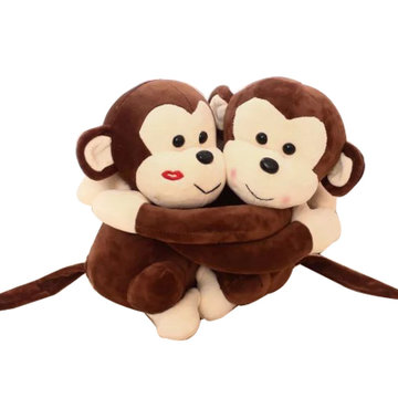 可爱情侣猴子抱抱猴 毛绒玩具公仔玩偶儿童生日礼物猴猴娃娃(咖啡色