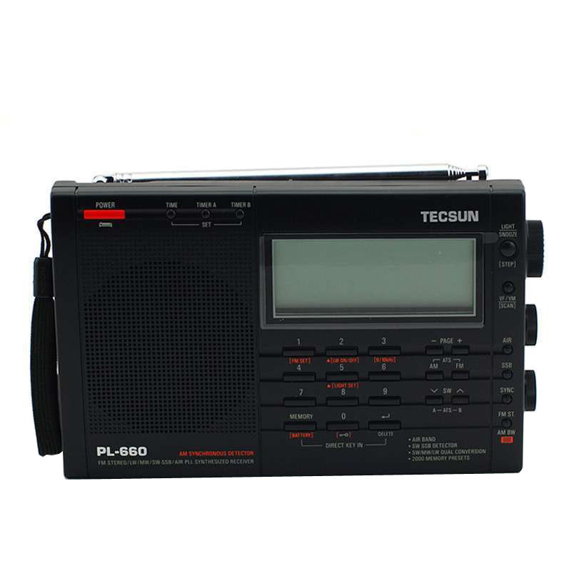 德生pl-660/pl660 高性能全波段数字调谐收音机(黑色)