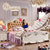 拉斐曼尼家具 FA022 智能欧式床 法式双人床 1.8米实木床田园床公主床(香槟金 床+床头柜+床垫)
