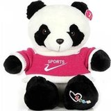 毛绒玩具 可爱运动毛衣熊猫礼物公仔\ 20cm单只装 红色