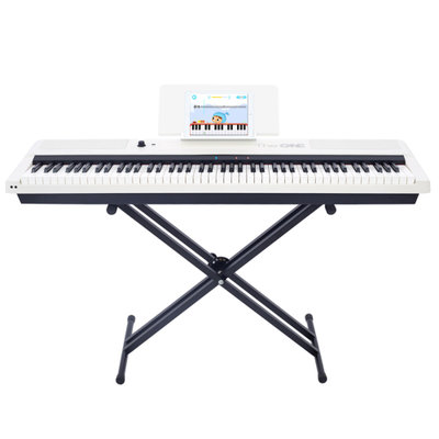 The ONE TON 88键力度感应逐级配重 标准钢琴琴键 智能钢琴 配X琴架 时尚黑