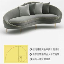 虎源萨尚简约现代创意沙发接待室沙发桃花椅弧形组合沙发HY-SF009(休闲创意弧形沙发 默认)