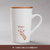北欧马克杯创意办公室喝水杯日式简约带盖勺咖啡家用陶瓷杯子ins(长颈鹿烤花杯+竹盖)