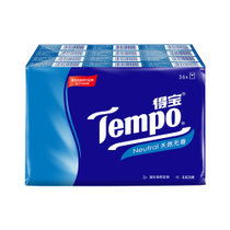 得宝(Tempo)手帕纸4层加厚7张36包自然无香 厚实紧致，湿水不易破