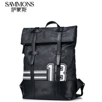 SAMMONS 萨蒙斯 韩版双肩包时尚男士背包防水尼龙布休闲学院风学生旅行包包