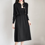 MISS LISA名媛风针织套装春装新款针织开衫时尚吊带连衣裙两件套720035(黑色 S)