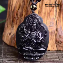 天然黑曜石守护神吊坠 大势至菩萨  属马的本命佛 极度转运 时尚饰品