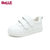 Belle/百丽童鞋2018新款3-12岁男女通用小白鞋休闲运动鞋跑步鞋复古旅游鞋DE0887(37码 白色)