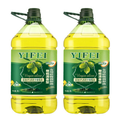 【2桶装】逸飞添加10%橄榄油食用油非转基因4L*2桶