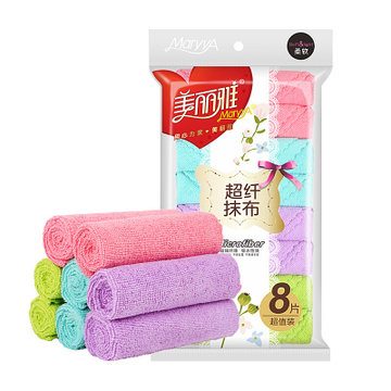 美丽雅厨房清洁百洁布洗碗巾丝棉8片装 国美超市甄选