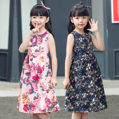 夏儿童睡衣童裙宝宝背心裙纯棉碎花公主裙中小女童韩版无袖连衣裙(160(身高150-160) 黑色) 夏儿童睡衣童裙宝宝背心裙纯棉碎花公主裙中小女童韩版无袖连衣裙(160(身高150-160) 黑色)