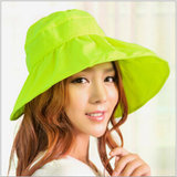 可折叠遮阳帽防晒帽子防紫外线帽大檐帽海边沙滩太阳帽空顶帽(绿色)