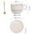 欧式咖啡杯套装精致小奢华客厅轻奢水杯陶瓷家用下午茶具咖啡器具(描线白咖啡杯+勺碟（普通装） 默认版本)