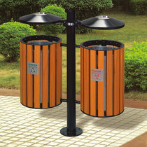 南方分类环保垃圾桶公园小区绿化马路路边垃圾桶户外果皮桶分类垃圾箱钢木垃圾筒GPX-95(进口山樟木)