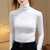 MISS LISA纯色打底衫女秋冬女装内搭高领基础款修身长袖t恤上衣301255(白色 M)
