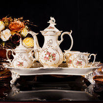 咖啡杯欧式茶具套装 英式下午茶骨瓷套装 陶瓷咖啡具套装雕刻玫瑰礼盒包装(默认)