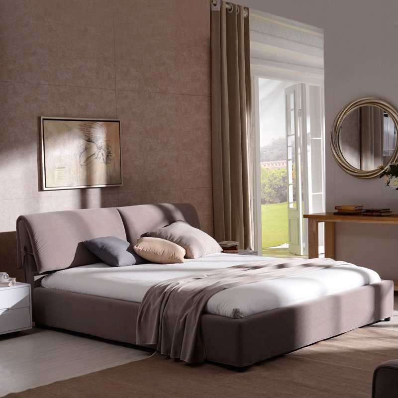 软床 布艺床 双人床 婚床 全拆洗 卡其色 618(咖啡色 1800*2000)图片