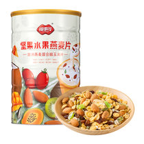 福事多 坚果水果燕麦片玉米片混合装1Kg/瓶即食代餐食品(白色 1000g)