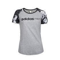 阿迪达斯女装2016春新款NEO系列印花针织运动休闲短袖T恤AP7441 AP7442(AP7442 XL)