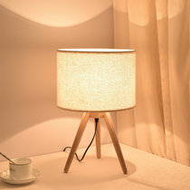 现代简约创意实木个性台灯木制阅读灯书桌创意调光橡木led台灯(橡木 按钮开关)