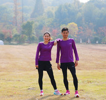 跑步运动长袖T恤男女款吸汗透气打底衫(女款（收腰设计） XL)