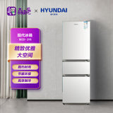 韩国现代（HYUNDAI）215L升 三门冰箱 中门软冷冻 小型家用租房宿舍节能 BCD-215