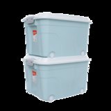 禧天龙Citylong 60L大号蝶彩收纳箱带滑轮环保塑料储物箱家用整理箱2个装(蓝色)