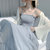 芬佰吉 初秋雪纺吊带连衣裙女夏超仙ins学生韩版长款两件套装裙子(M 建议90-110斤 两件套-蓝白色#J801)