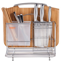 沃生刀架厨房用品刀座置物架不锈钢壁挂刀座菜刀架创意多功能收纳架