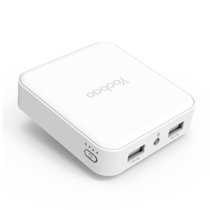 羽博 S6 10000毫安手机移动电源平板充电宝通用型双USB充电宝(白色)