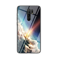 小米红米9手机壳新款9A星空彩绘玻璃壳Redmi9防摔软边红米9a保护套(璀璨星空 红米9)