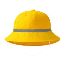 SUNTEK托管机构定制小黄帽幼儿园小学生幼稚园亲帽子儿童渔夫帽LOGO订做(（58cm）适合成人 反光条-黄色（带防风弹力绳）)