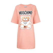 Moschino女士粉色棉质T恤式连衣裙 EV0444-5526-114742粉色 时尚百搭