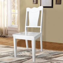 木巴中式白色烤漆餐椅 时尚休闲靠背椅 现代简约家用凳子(YZ262)
