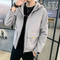 外套男士2021春秋季新款韩版潮流休闲工装上衣服秋装男装夹克(灰色 XL)