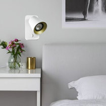 熊狮 壁灯走廊卧室床头灯现代简约客厅背景墙壁灯创意设计师灯(白色 固定式通用灯具)