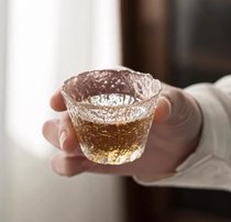故宫冰冻水晶杯套装玻璃茶具品茗杯杯子小茶杯女士专用主人杯小盏(光-冰冻杯【2个装】)
