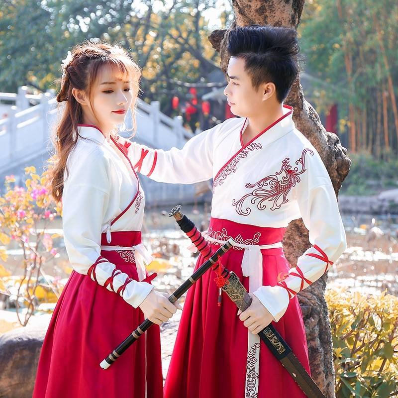 其他女装改良古装汉服女中国风交领汉元素古风男武侠服学生情侣装班服