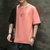 2021夏季新款纯棉印花情侣短袖t恤男士五分袖衣服上衣半袖打底衫9905(粉红色 M)