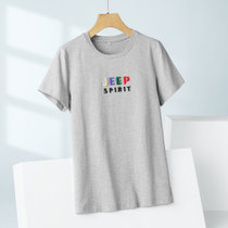 JEEP SPIRIT 1941 ESTD夏季女士女生亲肤透气时尚休闲运动短袖XXL码灰 舒适亲肤透气