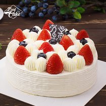 贝思客 双莓落雪水果生日蛋糕北京上海同城配送(1磅)
