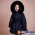 韩国童装Jelispoon2018冬季新款女童大气优雅长款厚外套(105 深蓝色)