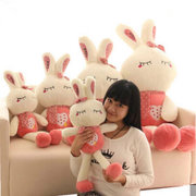 兔子 录音 大号小白兔毛绒玩具公仔LOVE兔布娃娃玩偶 情人节(粉色 1.2米)