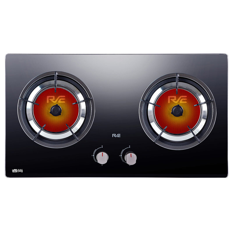 睿尚(re) jzt-z223 嵌入式 灶具 天然气 脉冲点火 钢化玻璃 黑色