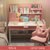 儿童学习桌子家用书桌书架小学生卧室写字桌椅套装家用课桌椅组合(120cm粉色（单桌）)