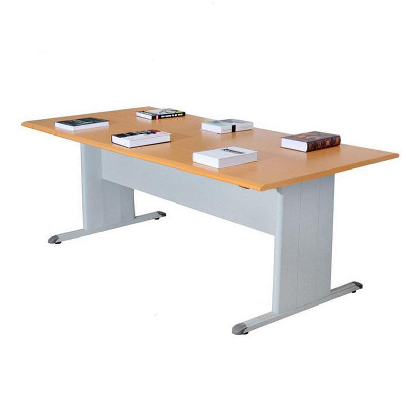 韦斯豪WSH-22F1302B阅览桌椅学校图书馆学生阅览室钢木桌子长条培训桌(WSH-22F1302B阅览桌)